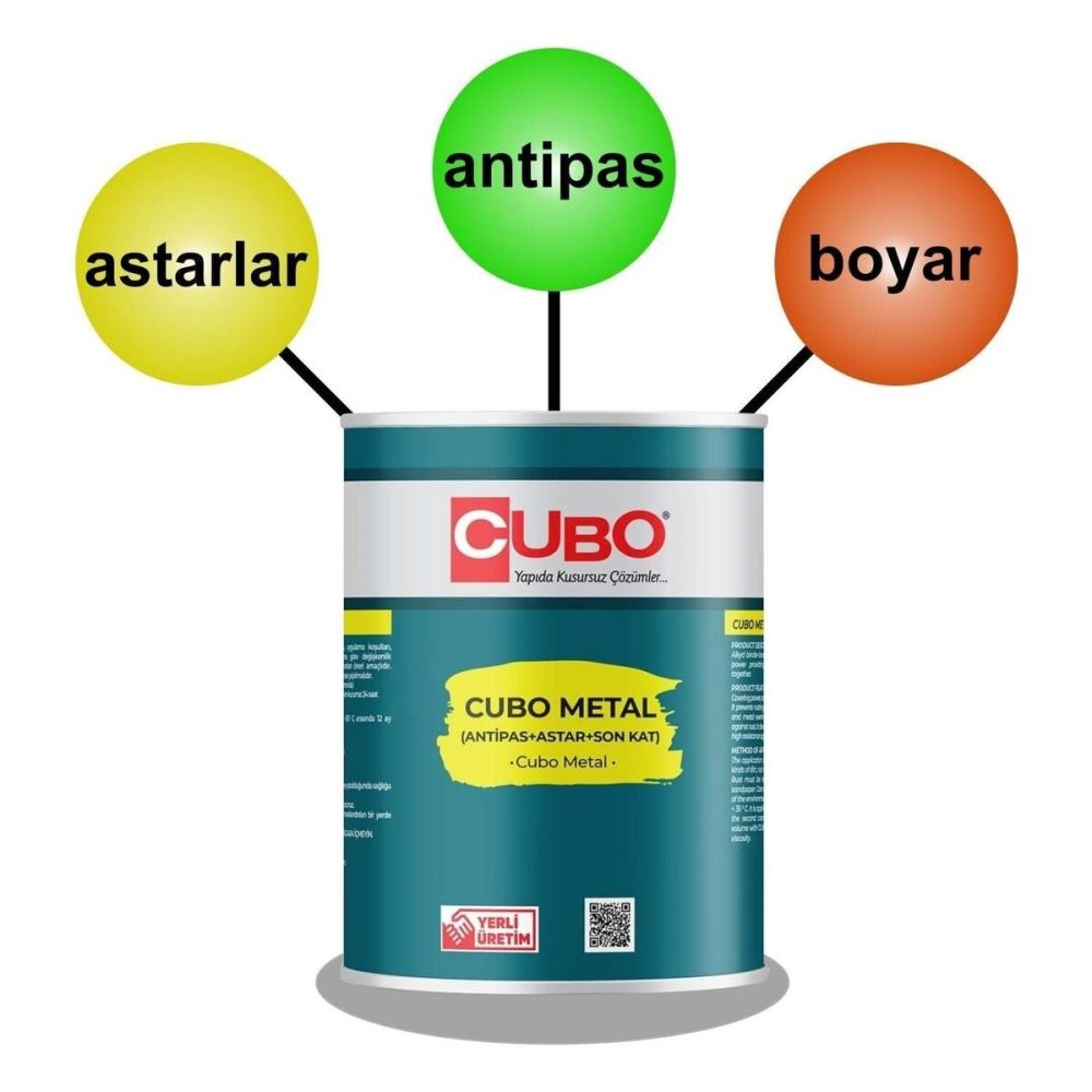 Cubo Metal Pas Boyası Nefti Yeşil 0,75 Litre