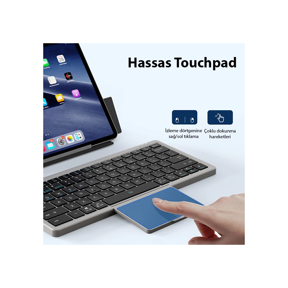 Dux Ducis Universal OK Series Kablosuz Bluetooth Klavye Touchpad Kılıf