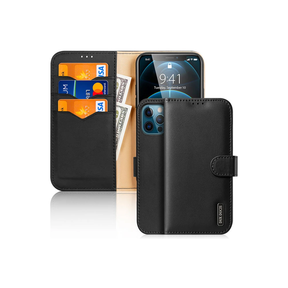 Dux Ducis iPhone 12 Pro Max Kılıf Mıknatıslı Cüzdanlı Deri Kılıf Hivo 