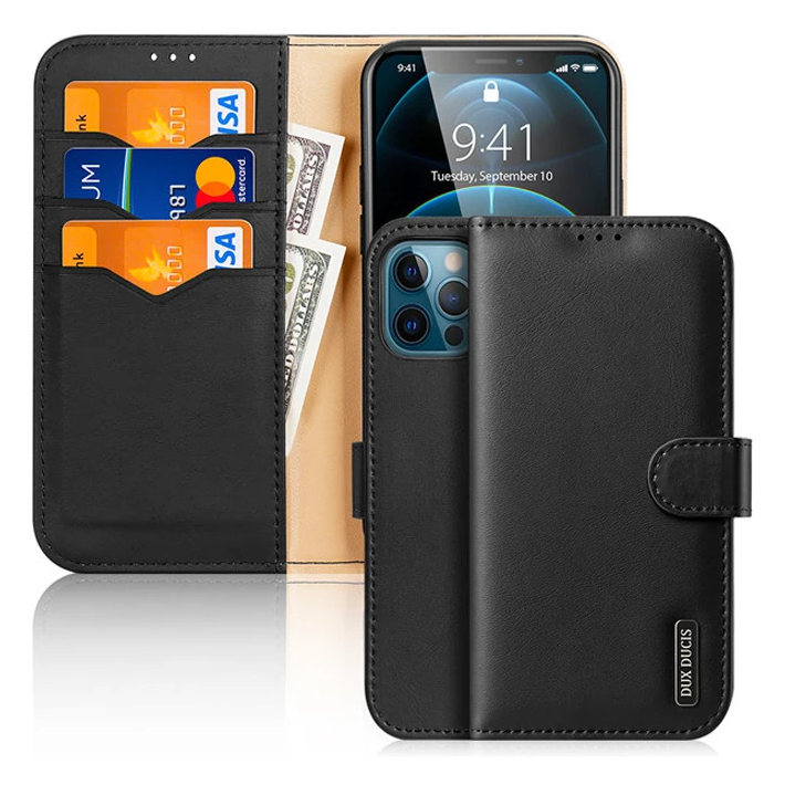 Dux Ducis iPhone 12 Pro Max Kılıf Mıknatıslı Cüzdanlı Deri Kılıf Hivo 