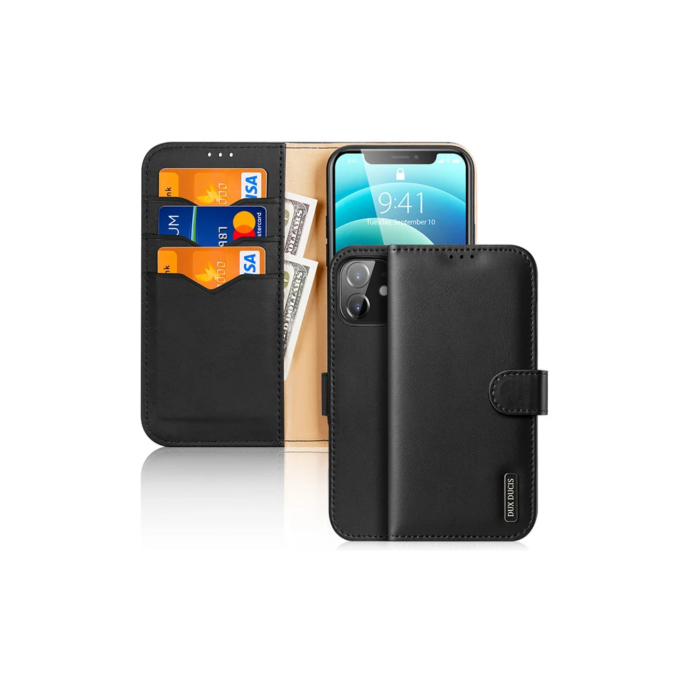 Dux Ducis iPhone 12 - 12 Pro Kılıf Mıknatıslı Cüzdanlı Deri Kılıf Hivo