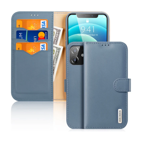 Dux Ducis iPhone 12 - 12 Pro Kılıf Mıknatıslı Cüzdanlı Deri Kılıf Hivo