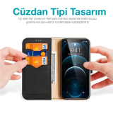 Dux Ducis iPhone 12 - 12 Pro Kılıf Mıknatıslı Cüzdanlı Deri Kılıf Hivo