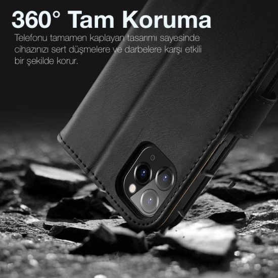 Dux Ducis iPhone 11 Pro Max Kılıf Mıknatıslı Cüzdanlı Deri Kılıf Hivo 