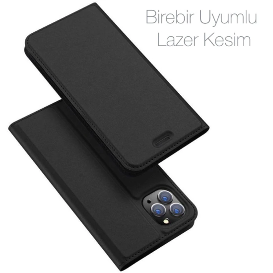 Dux Ducis iPhone 11 Pro 5.8inç Kılıf Kapaklı Flip Cover Kılıf SkinPro 