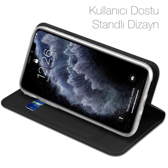 Dux Ducis iPhone 11 Pro 5.8inç Kılıf Kapaklı Flip Cover Kılıf SkinPro 