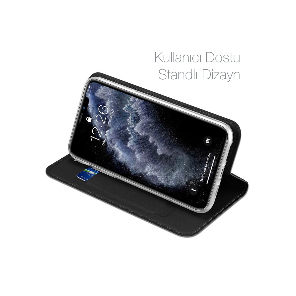 Dux Ducis iPhone 11 Pro 5.8inç Kılıf Kapaklı Flip Cover Kılıf SkinPro 