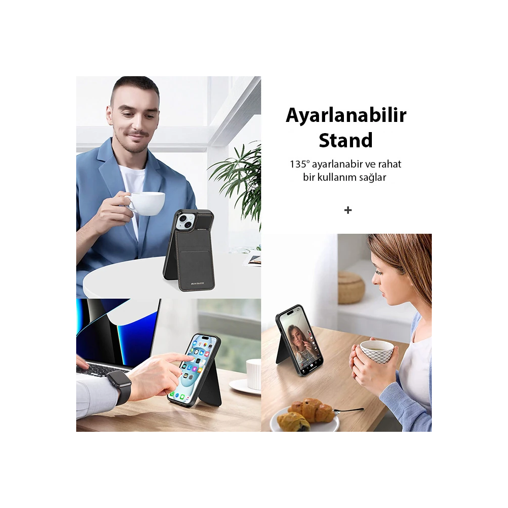 Dux Ducis iPhone 14 Plus Rafi Series MagSafe Premium Deri Kılıf
