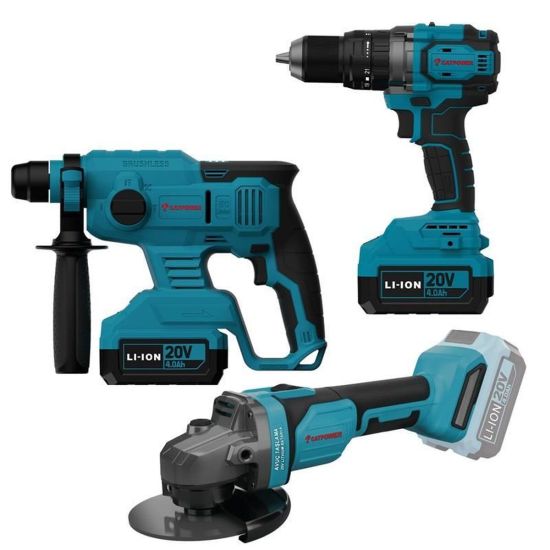 Cat Power 4235 Akülü Vidalama Taşlama Kırıcı Delici Set 4,0 Ah Çift Ak