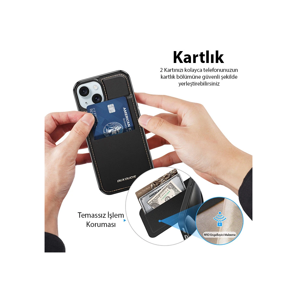Dux Ducis iPhone 14 Plus Rafi Series MagSafe Premium Deri Kılıf