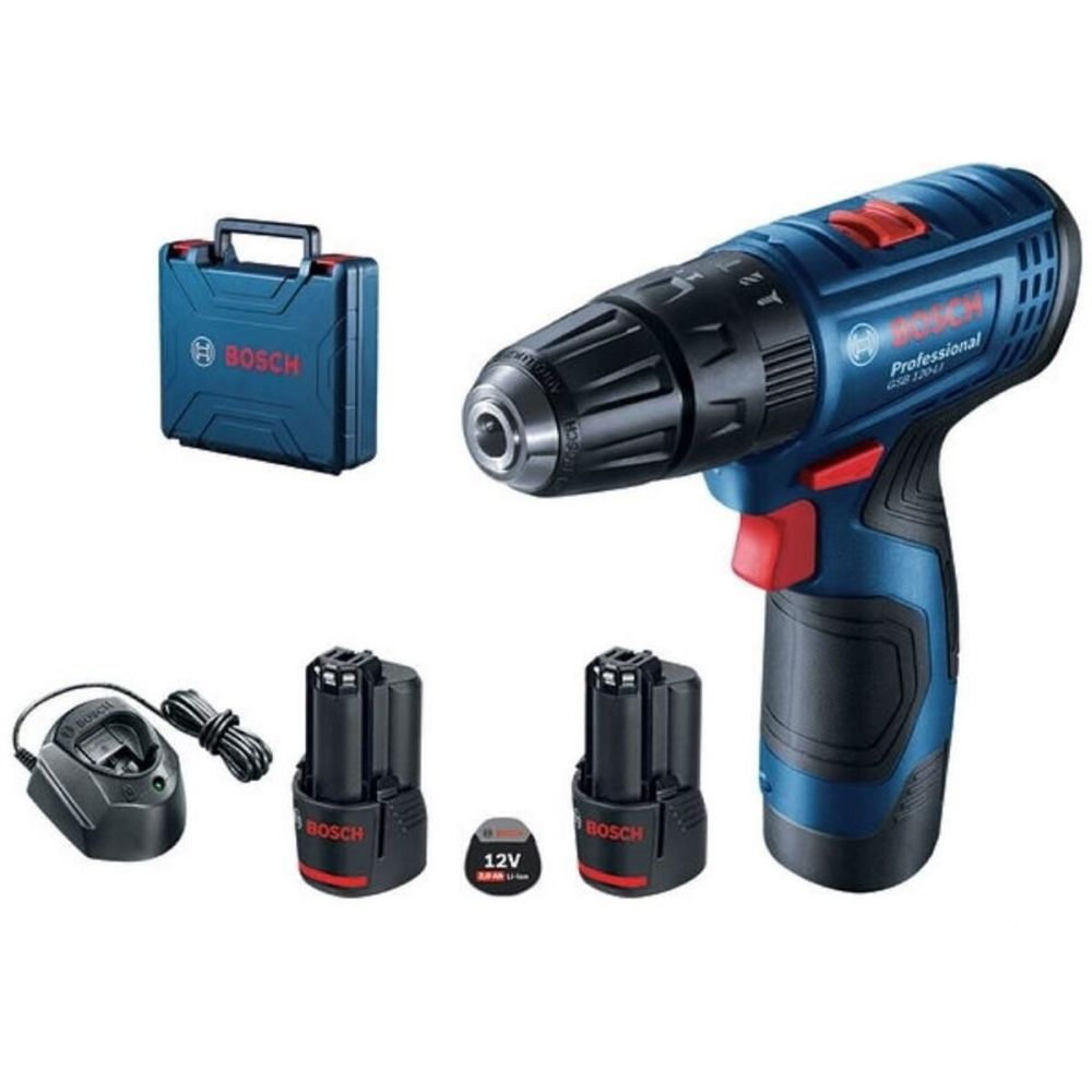 BOSCH GSB 120-LI Profesyonel 12 Volt 2,0 Ah Çift Akülü Darbeli Delme V