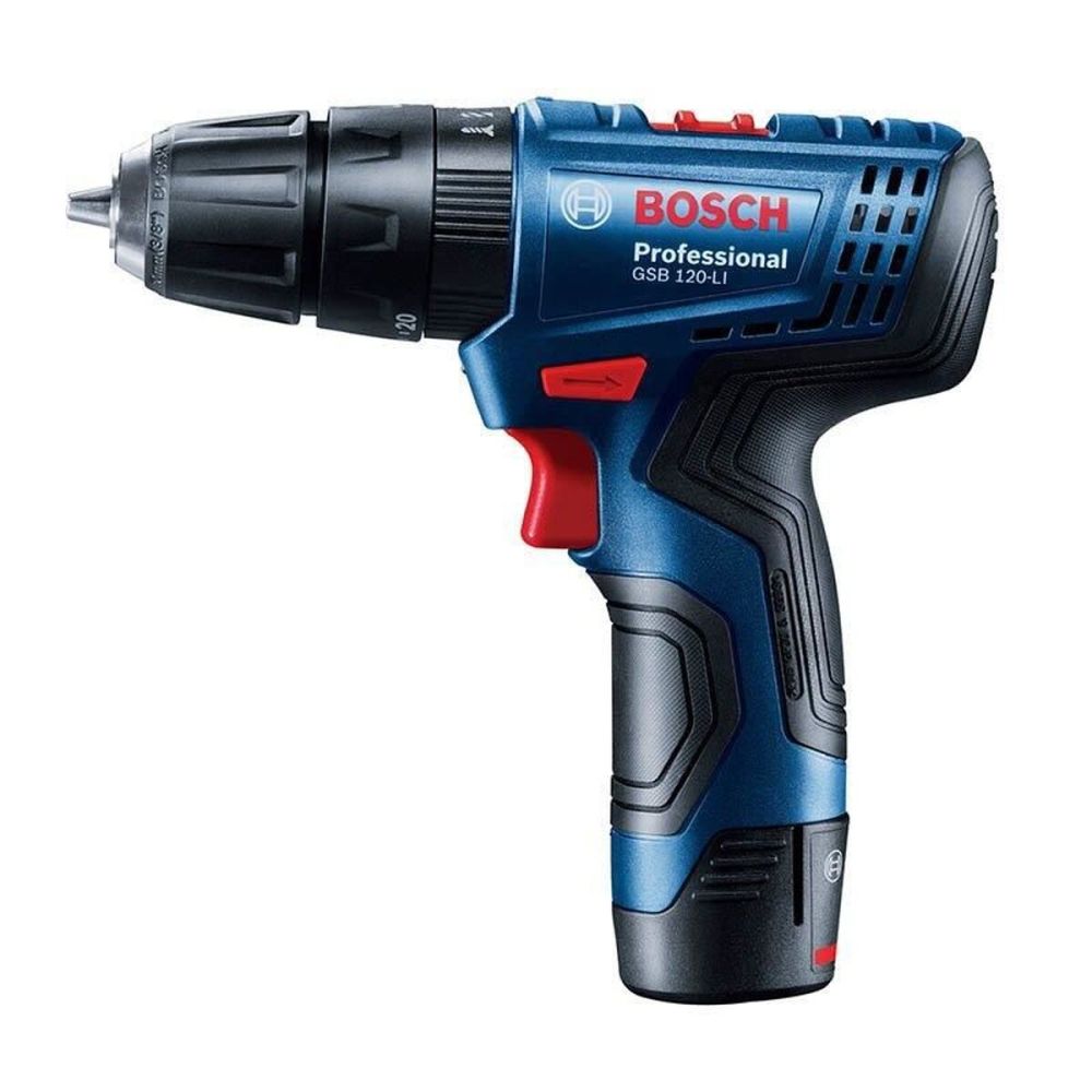 BOSCH GSB 120-LI Profesyonel 12 Volt 2,0 Ah Çift Akülü Darbeli Delme V