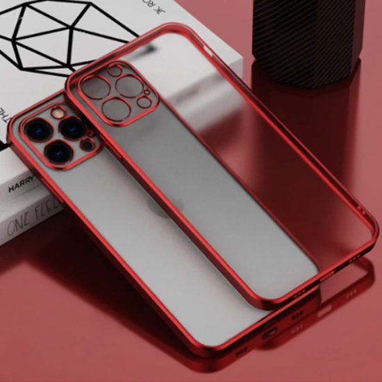 iPhone 11 Pro Max 6.5inç Renkli Kenar Şeffaf Kılıf Kamera Korumalı Kıl