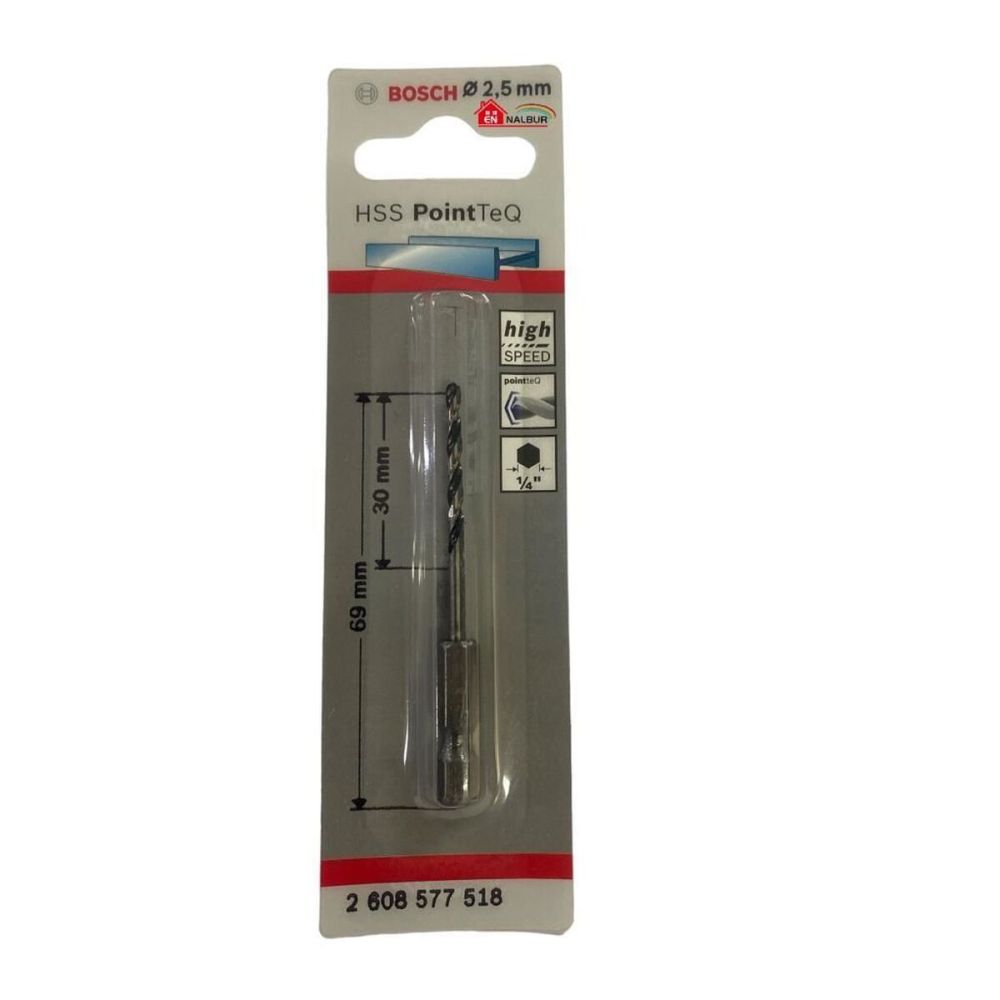 Bosch Pointteq Altıgen Şaftlı Hss Matkap Ucu 2,5 mm