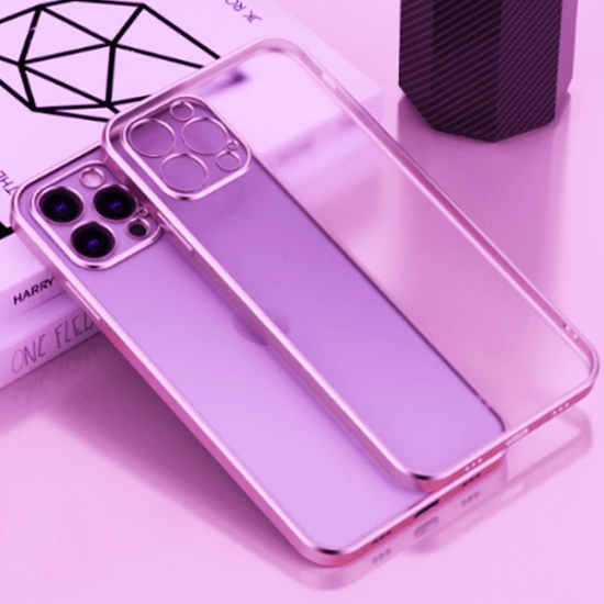 iPhone 11 Pro Max 6.5inç Renkli Kenar Şeffaf Kılıf Kamera Korumalı Kıl