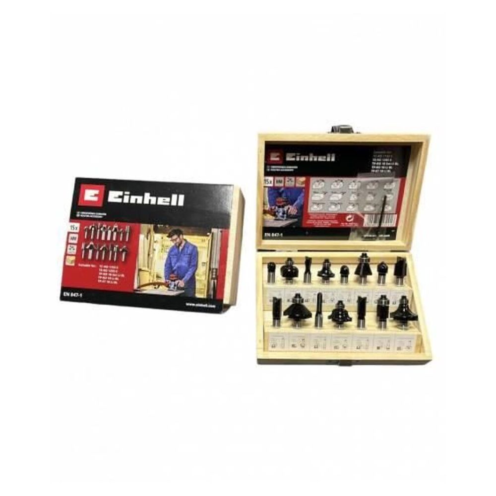 Einhell 15 Parça Karışık Freze Ucu Seti 8 mm Şaft