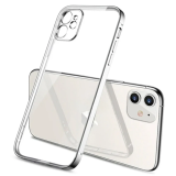 iPhone 11 6.1inç Renkli Kenar Şeffaf Kılıf Kamera Korumalı Silikon Kıl