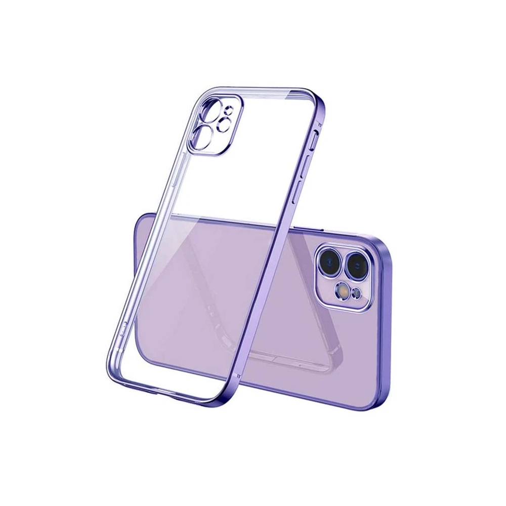 iPhone 11 6.1inç Renkli Kenar Şeffaf Kılıf Kamera Korumalı Silikon Kıl
