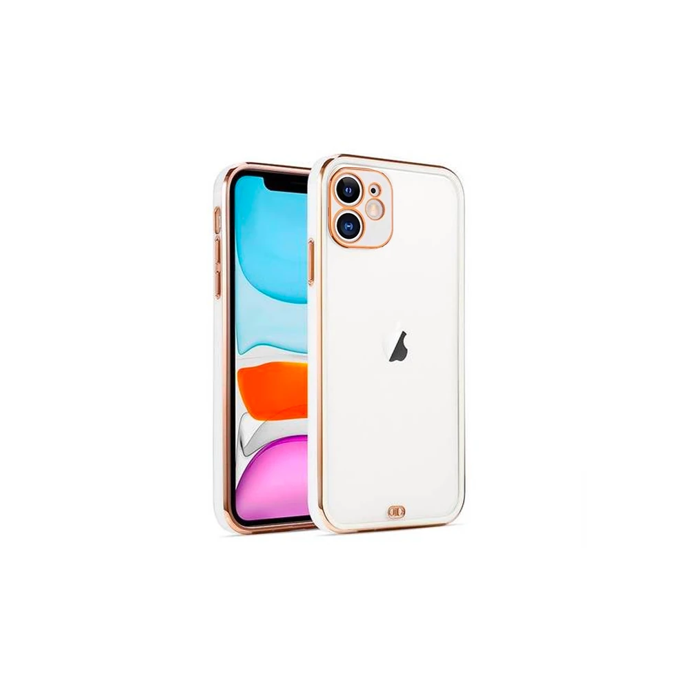 iPhone 12 Mini 5.4inç Gold Çerçeve Kamera Korumalı Bumper Kılıf