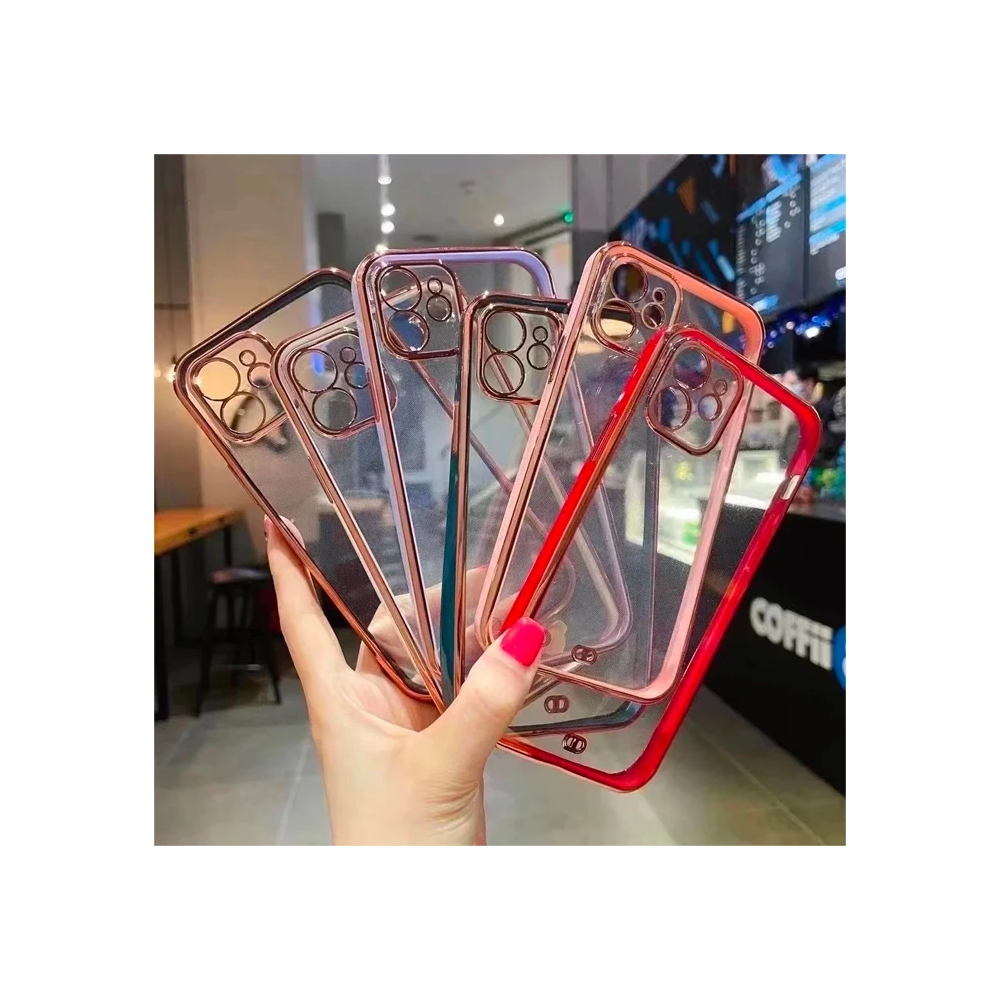 iPhone 12 Mini 5.4inç Gold Çerçeve Kamera Korumalı Bumper Kılıf