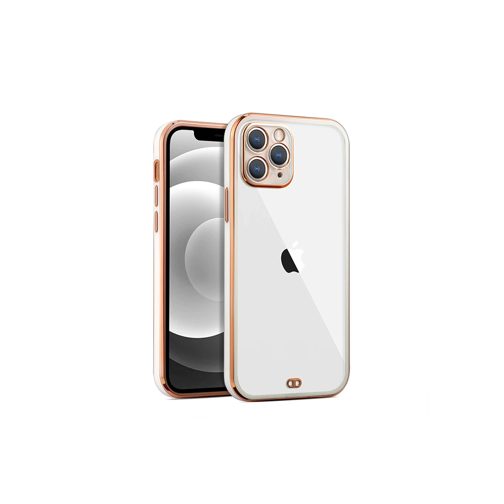 iPhone 11 Pro 5.8inç Gold Çerçeve Kamera Korumalı Silikon Bumper Kılıf