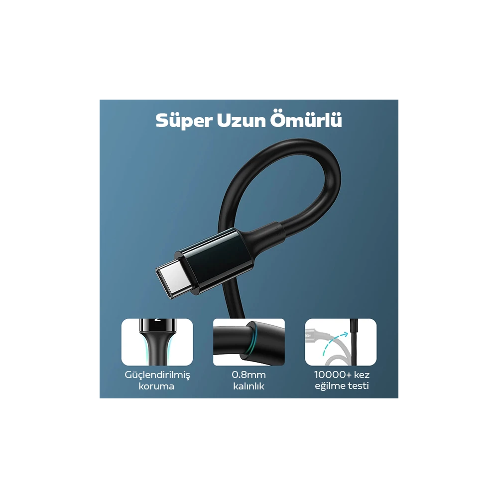 ALLY USB Type-C PD3.1 100W(20V-5A) Hızlı Veri Şarj Kablosu 1metre