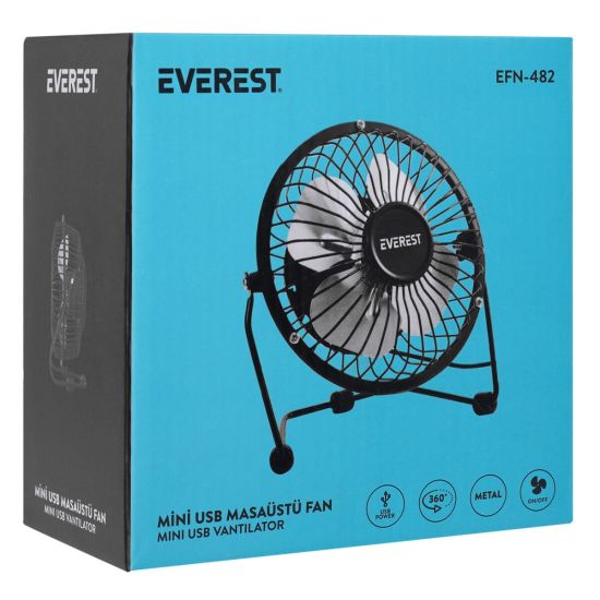 EVEREST EFN-482, Metal Kanat, Masaüstü, USB, Vantilatör