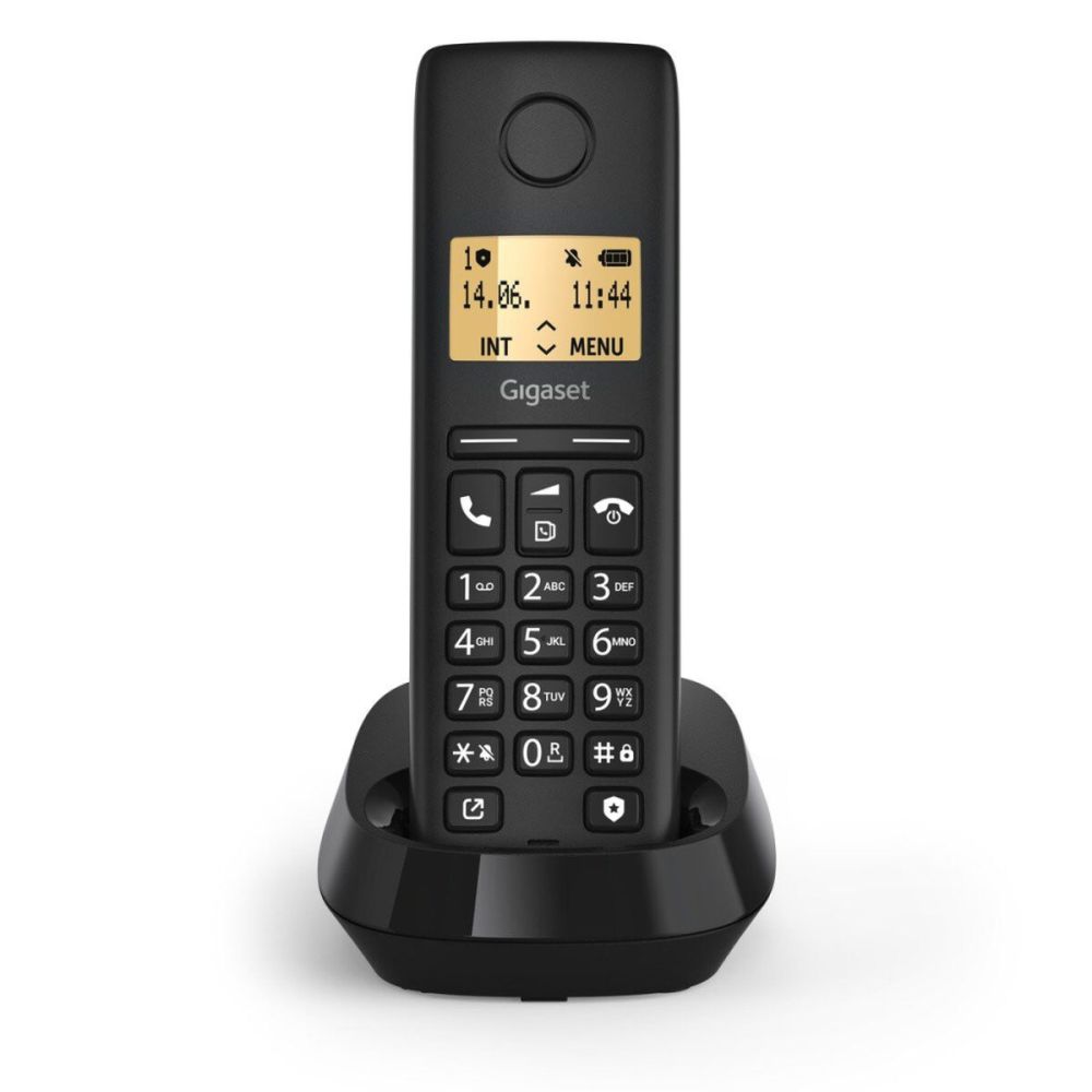 GIGASET PURE 100, Dect Telefon, Siyah, 14 Saat Konuşma, 180 Saat Bekle