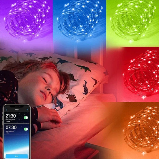 ALLY 5MT 50 LED RGB Bluetooth Telefonla Kontrol Edilen Usb Led Lamba İ
