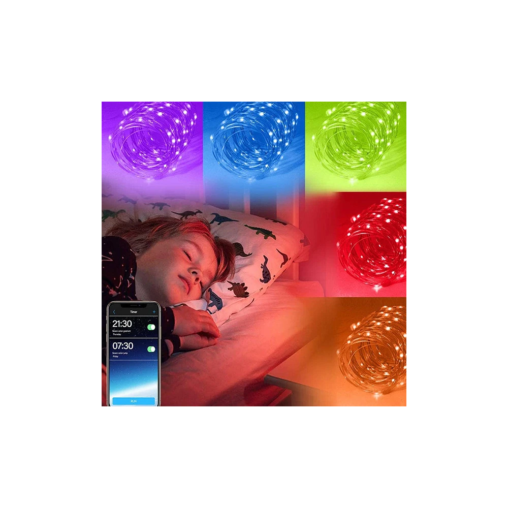 ALLY 5MT 50 LED RGB Bluetooth Telefonla Kontrol Edilen Usb Led Lamba İ