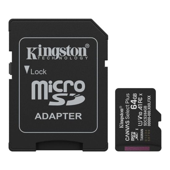 KINGSTON SDCS3/64GB, Canvas Select Plus Gen3 A1, 100Mb/s, MicroSD Kart