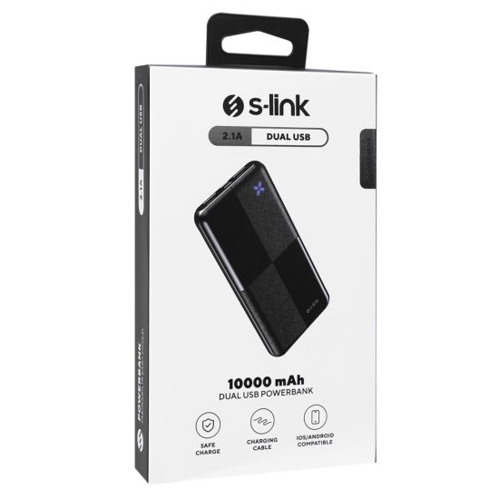 S-LINK IP-G12N, Siyah, 10.000mAh, 2xUSB, 1xMicro USB, 1xType-C, 4 LED 