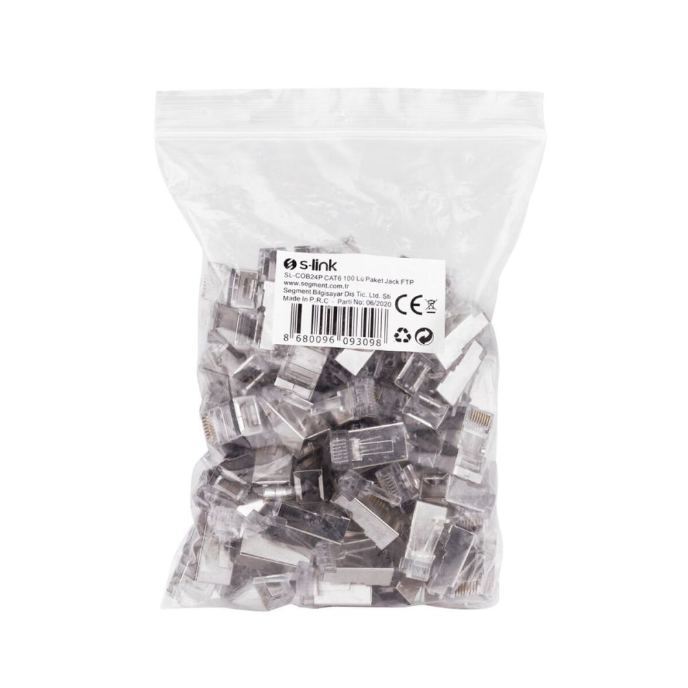 S-LINK SL-COB24P, RJ45, Yeni Nesil JAC, UTP, CAT6, Metal (100lü PAKET)