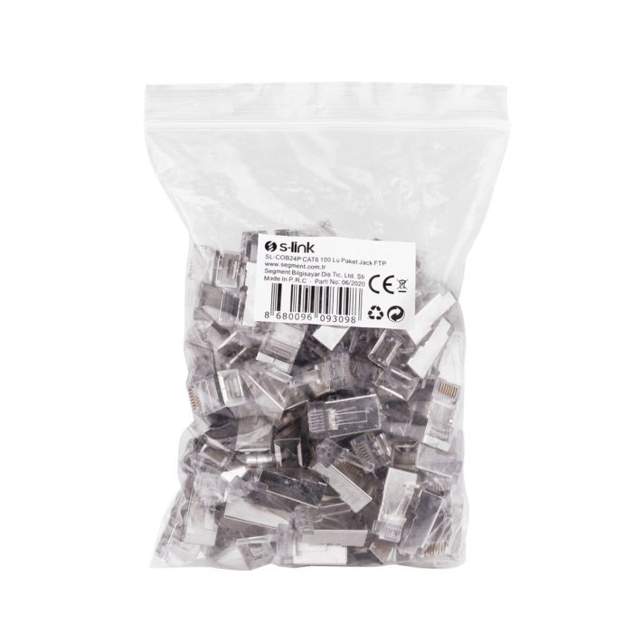 S-LINK SL-COB24P, RJ45, Yeni Nesil JAC, UTP, CAT6, Metal (100lü PAKET)