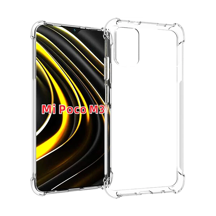 Xiaomi POCO M3 Kamera Korumalı Shockproof Darbe Emici Silikon Kılıf