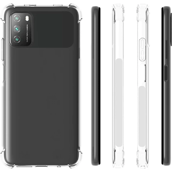 Xiaomi POCO M3 Kamera Korumalı Shockproof Darbe Emici Silikon Kılıf