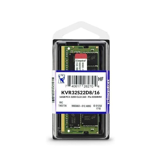 KINGSTON KVR32S22D8/16, 16Gb, 3200Mhz, DDR4, Sodimm Notebook RAM, 1,2V