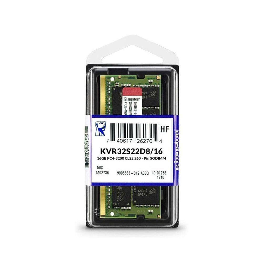 KINGSTON KVR32S22D8/16, 16Gb, 3200Mhz, DDR4, Sodimm Notebook RAM, 1,2V