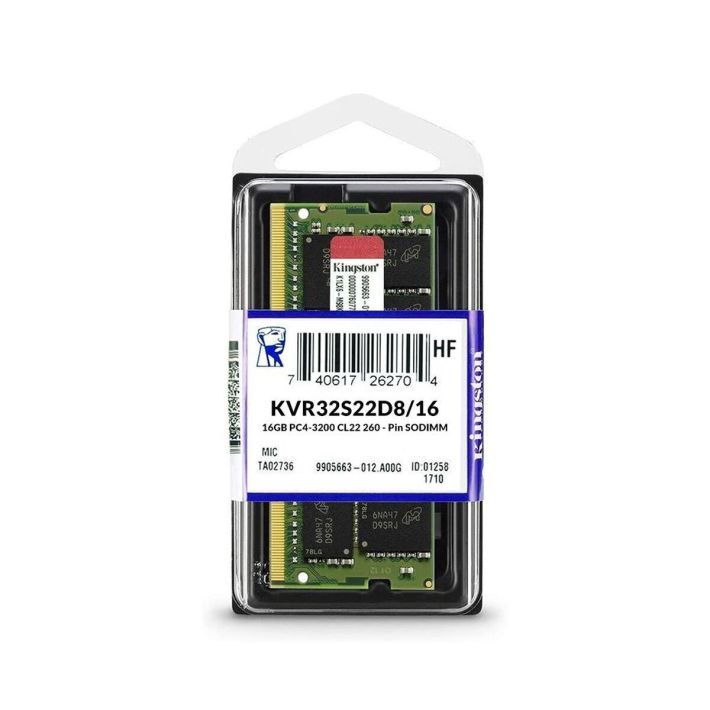 KINGSTON KVR32S22D8/16, 16Gb, 3200Mhz, DDR4, Sodimm Notebook RAM, 1,2V