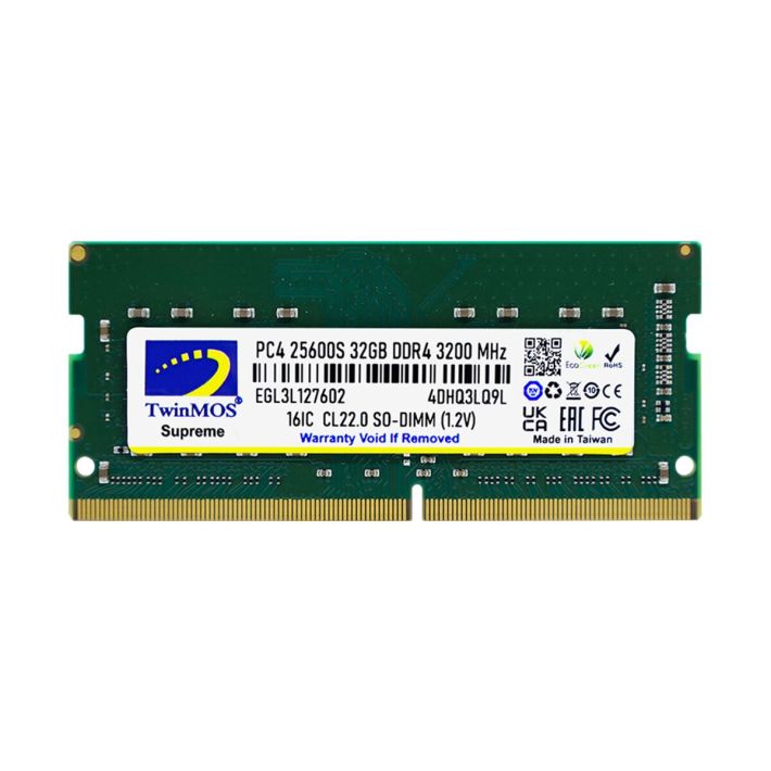 TwinMOS MDD432GB3200N, 32GB, DDR4, 3200MHz, 1.2V Notebook Ram