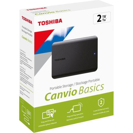 TOSHIBA HDTB520EK3AA, Canvio Basics, 2TB, 2.5" USB 3.2, Taşınabil