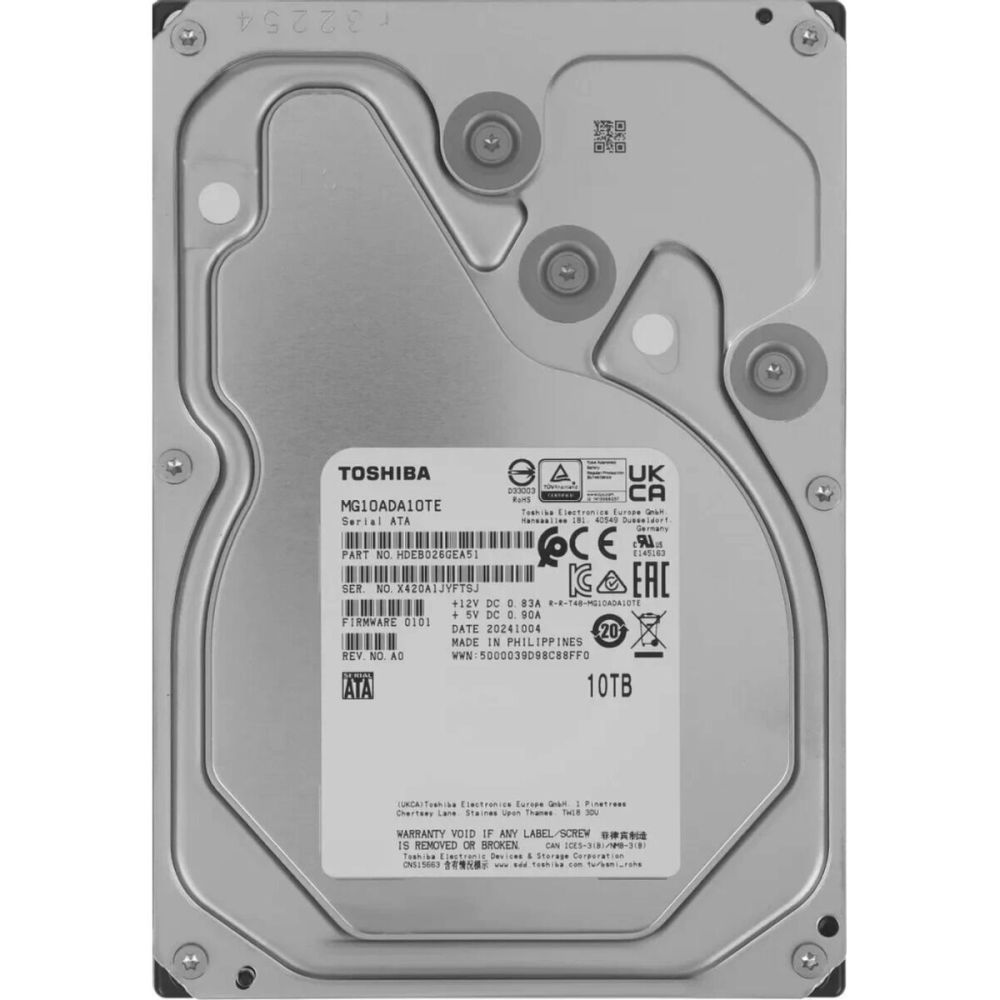 TOSHIBA ENTERPRISE, MG10ADA10TE, 3.5", 10TB, 512Mb 7200 Rpm, 7/24
