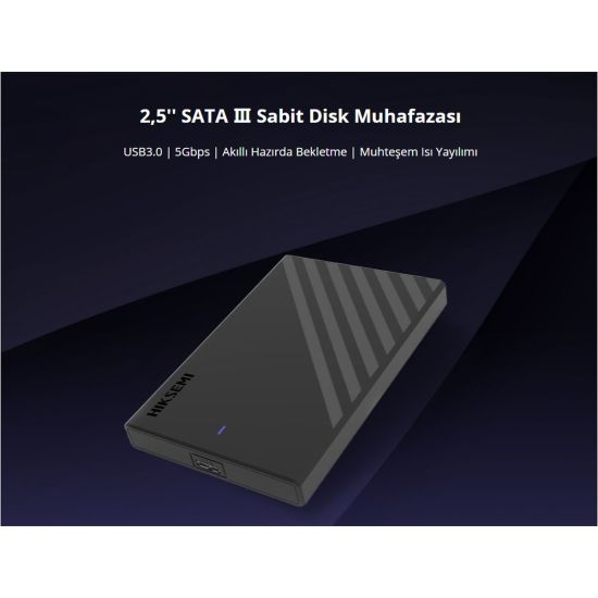 HIKSEMI HS-HUB-MHB201, USB3.0, 2,5" Disk Kutusu. (SSD ve HDD Dest