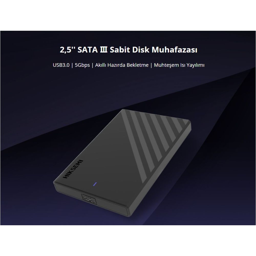 HIKSEMI HS-HUB-MHB201, USB3.0, 2,5" Disk Kutusu. (SSD ve HDD Dest