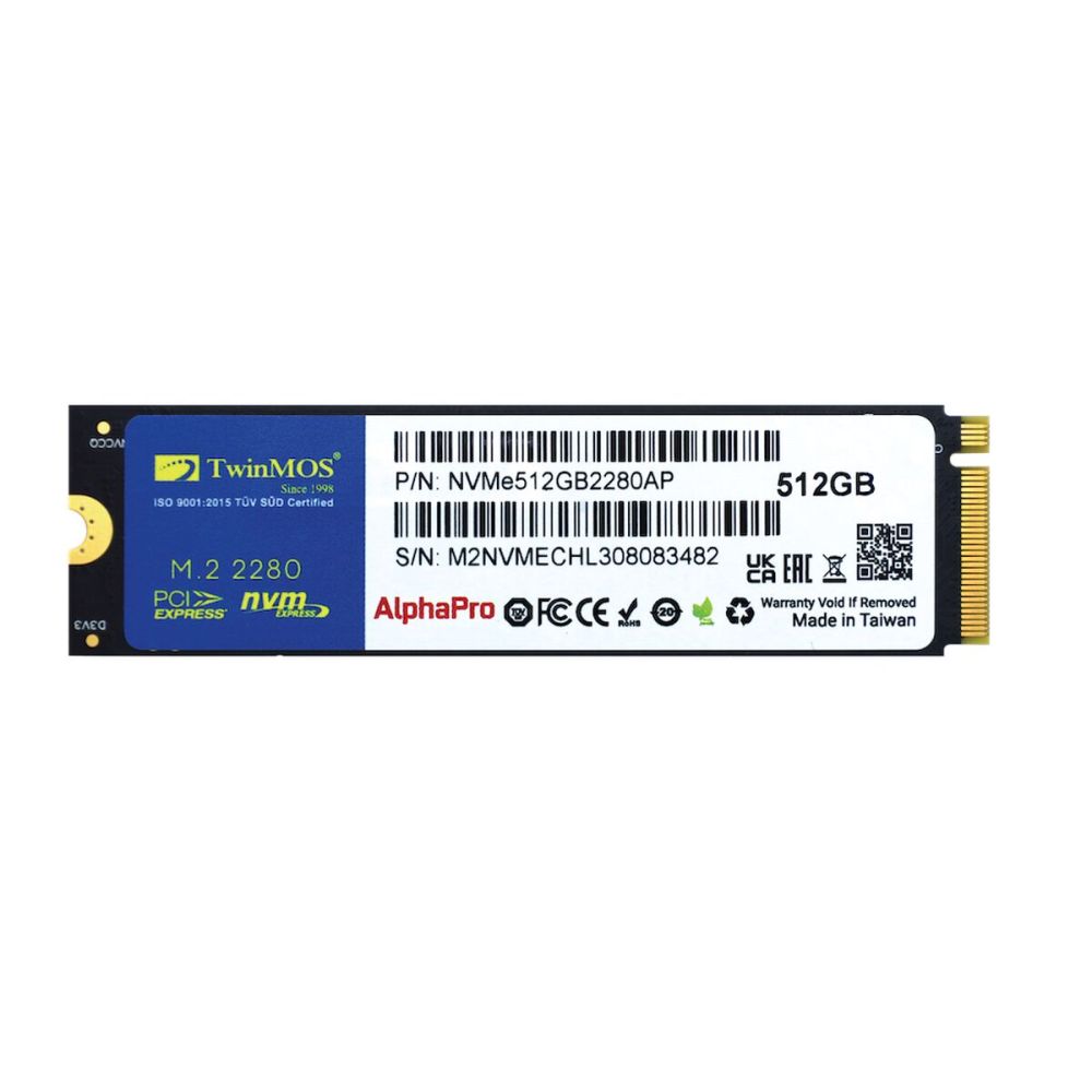 TwinMOS NVMe512GB2280AP, AlphaPro, 512GB, 3600-3250Mb/s, Gen3, NVMe PC