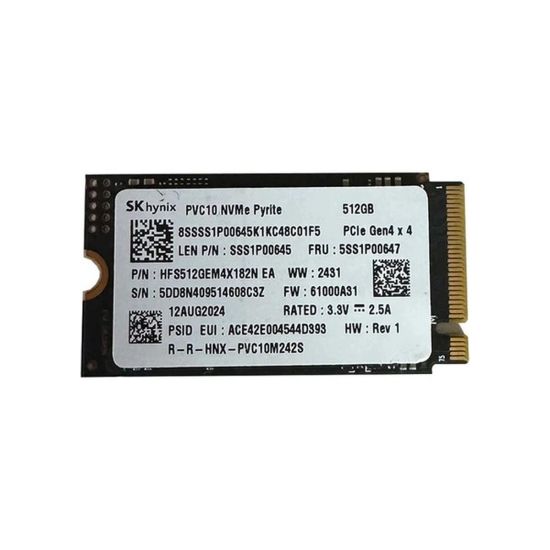 SK Hynix PVC10 2242 512GB M2 NVME GEN4 5100/2200MB/s SSD (Kutusuz)