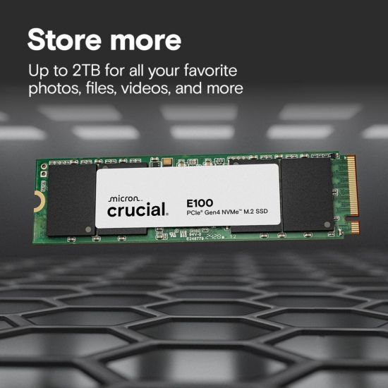 CRUCIAL CT1000E100SSD8, E100, 1TB, 5000/4500, Gen4, NVME PCIe M.2 2280