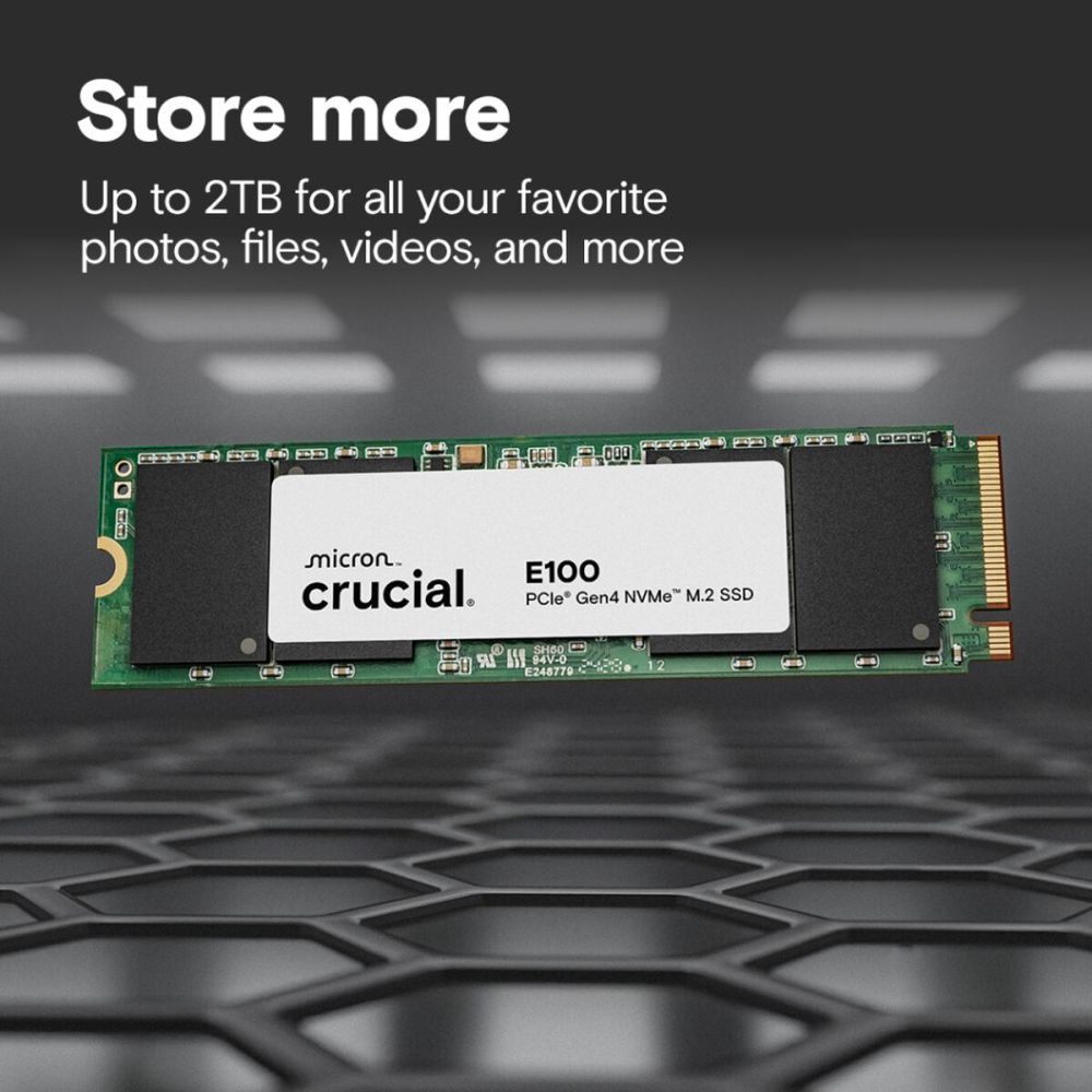 CRUCIAL CT1000E100SSD8, E100, 1TB, 5000/4500, Gen4, NVME PCIe M.2 2280
