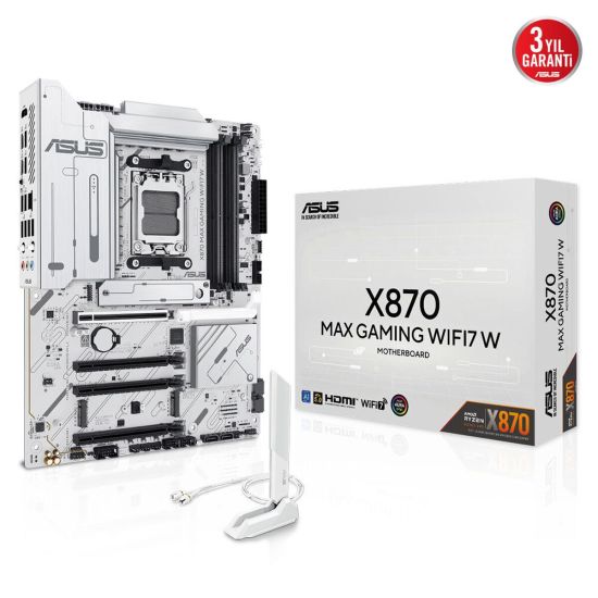 ASUS X870 MAX GAMING WIFI7 W, 4xDDR5, 3xM2, HDMI, DP, Type-C, Wi-Fi 7,