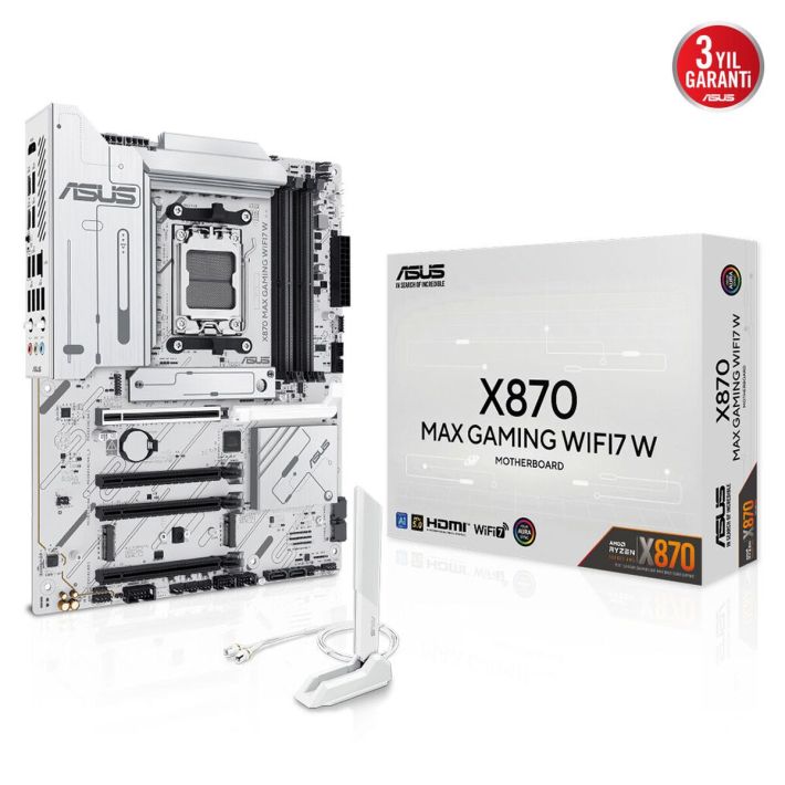 ASUS X870 MAX GAMING WIFI7 W, 4xDDR5, 3xM2, HDMI, DP, Type-C, Wi-Fi 7,